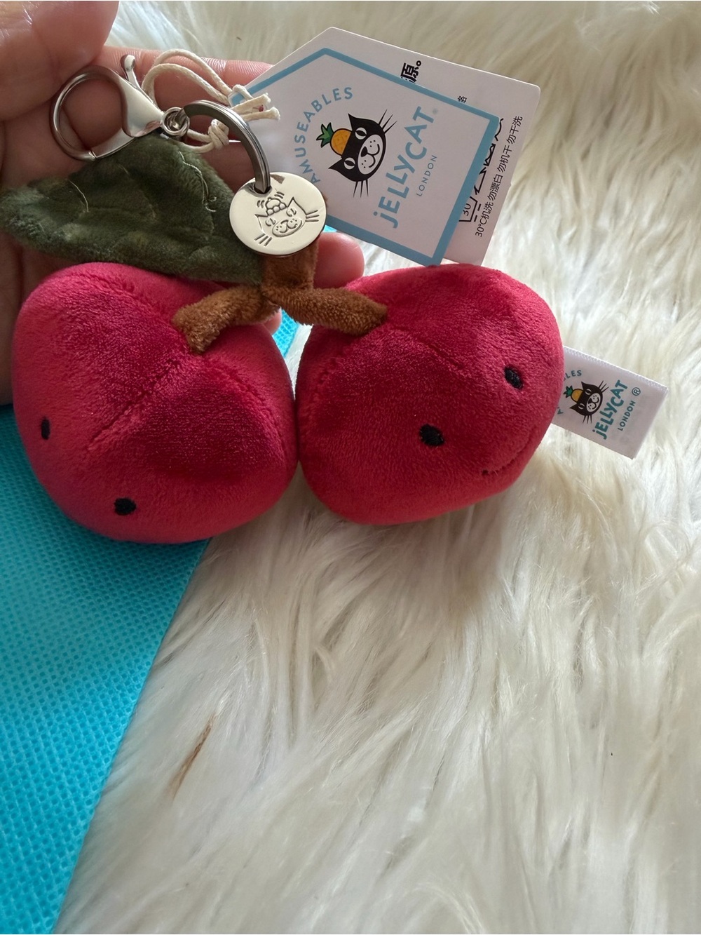 Jellycat Red Cherry Plush Keychain - Accessory